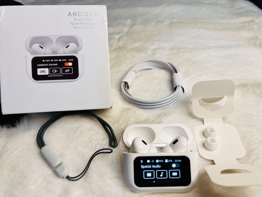 A9 Pro Smart Wireless Earbuds – Touchscreen Controls, Deep Bass & Noise Isolation